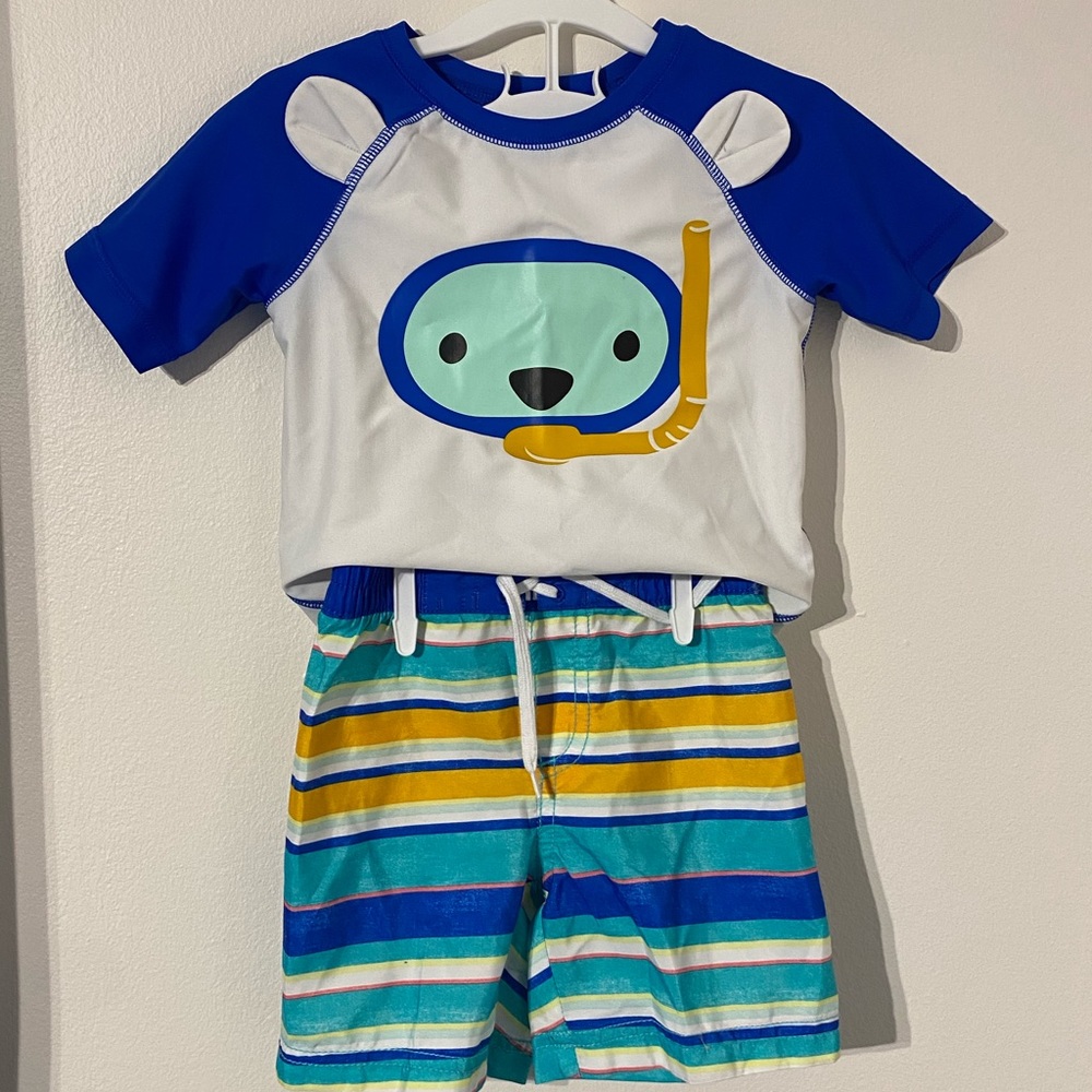 Old Navy Rashguard and Swim Trunk Set SZ 18-24M